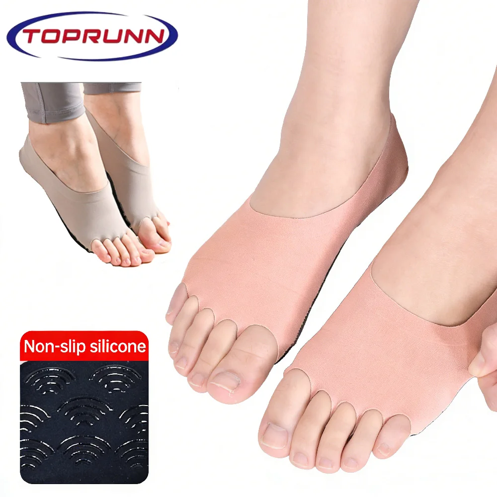 Grip Sock Yoga - 여성용 발가락 없는 요가 양말 1쌍,